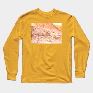 Ruins Of The Temple Of Mentuhotep Thebes in Egypt Long Sleeve T-Shirt